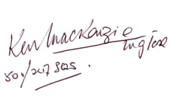 Autograph of Ken MacKenzie